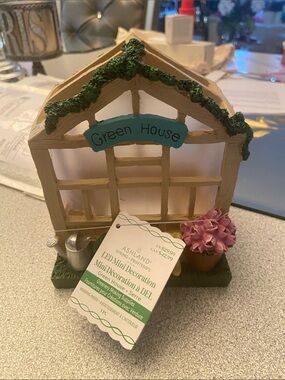 Ashland Green House Mini Decorative LED Holiday Decor - Green, Pink, Tan